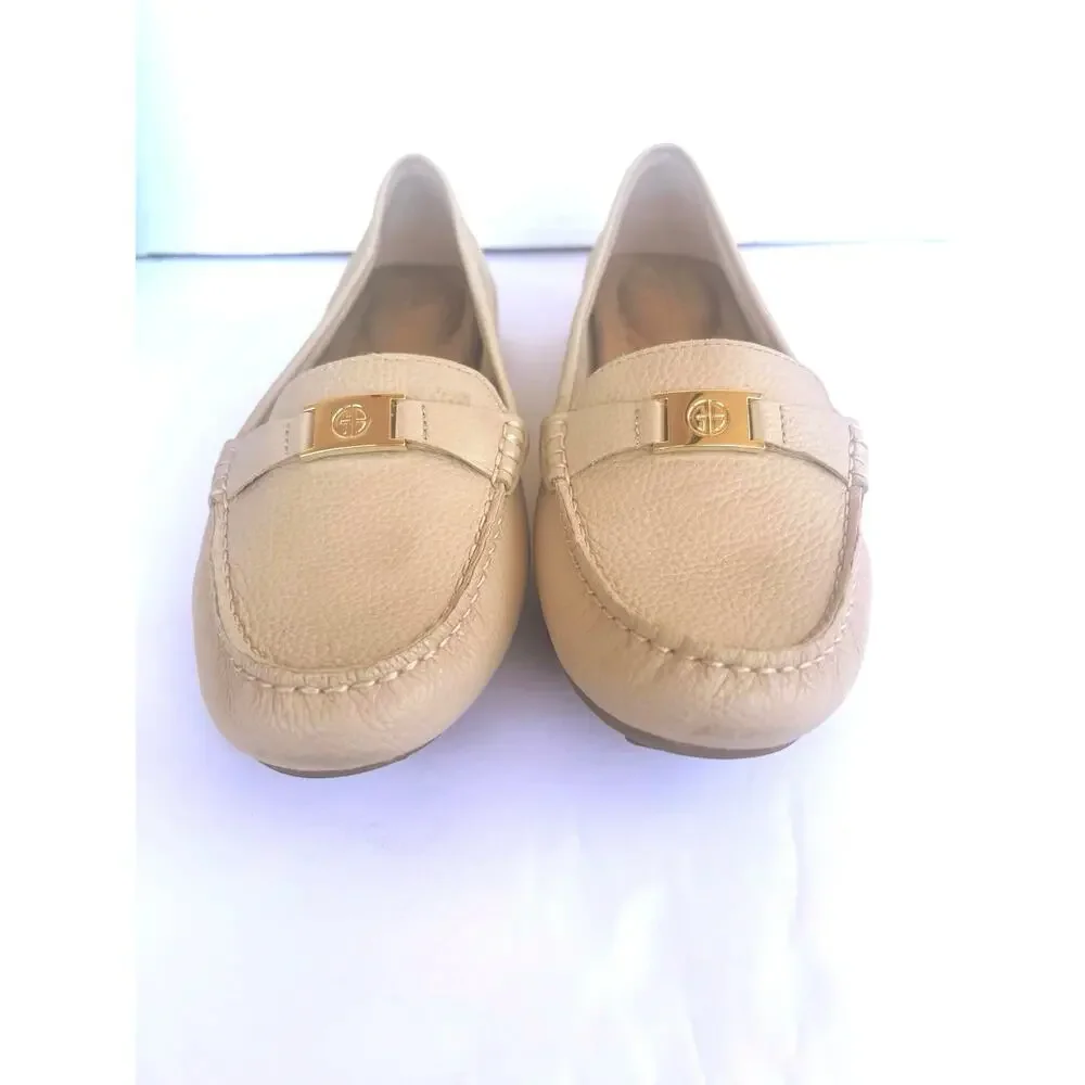 Giani Bernini Dailyn Beige Leather‎ Slip On Casual Comfort Loafer Shoes Sz 9M